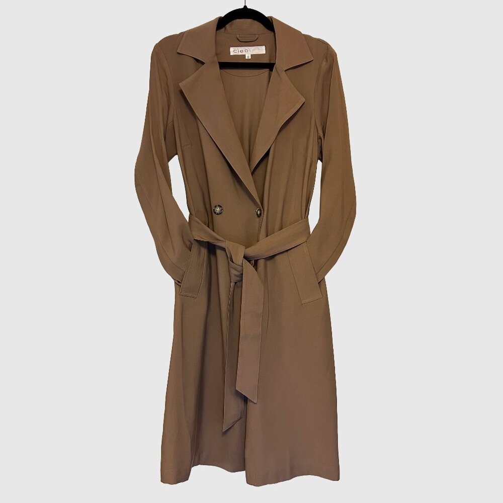 cleo Women's Oversized Double Breasted Trench Coat - Camel - US S* - NWT - Picture 2 of 7